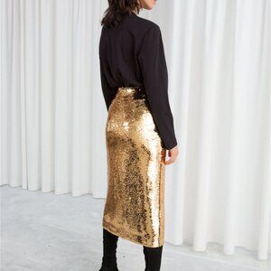Gold sequined skirt from & Other Stories